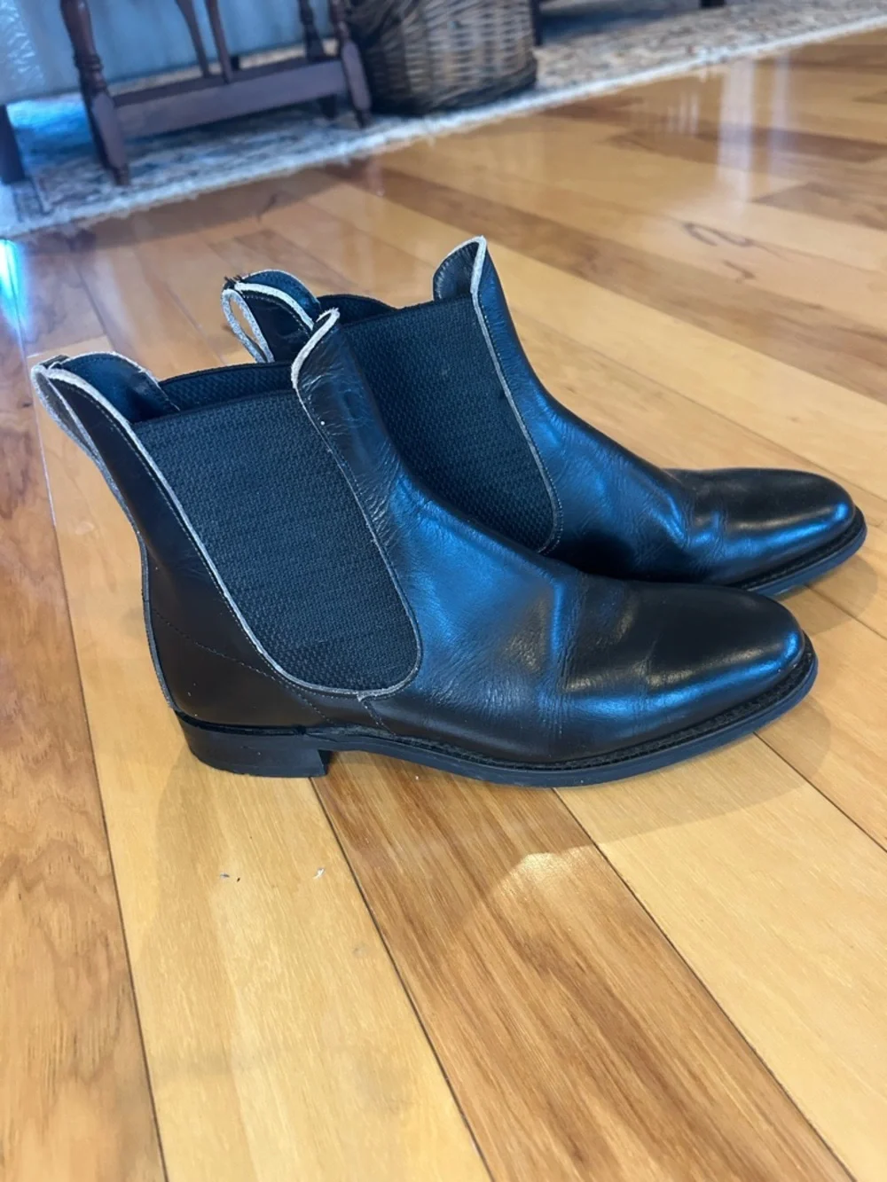 Marlborough Made in England Vintage Black Leather Chukka Chelsea Boots